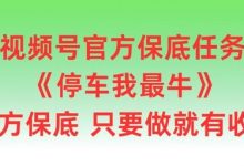视频号官方保底任务，停车我最牛，官方保底只要做就有收益-蜗牛学社