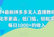 最新拼多多无人直播教程，转化率更高，低门槛，轻松实现每日1000+的收入-蜗牛学社
