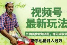 视频号新玩法，外国美食视频混剪，撸分成计划收益，视频制作简单，轻松月入过万-蜗牛学社
