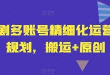 短剧多账号精细化运营和规划，搬运+原创-蜗牛学社