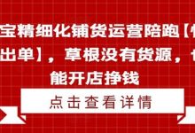 淘宝精细化铺货运营陪跑【快速出单】，草根没有货源，也能开店挣钱-蜗牛学社