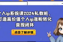 个人ip系统课私教班，打造高价值个人ip涨粉转化变现闭环-冒泡网