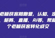 实体老板获客陪跑营，认知、定位、文案、矩阵、直播、AI等，帮助上万个老板获客转化成交-蜗牛学社
