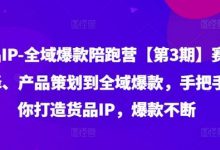 货品IP全域爆款陪跑营【第3期】赛道选择、产品策划到全域爆款，手把手教你打造货品IP，爆款不断-蜗牛学社