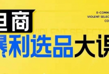 电商暴利选品大课，3大选品思维模式，助力电商企业实现利润突破-蜗牛学社
