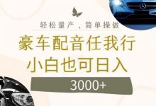 不为人知的暴力小项目，豪车配音，日入几张-蜗牛学社
