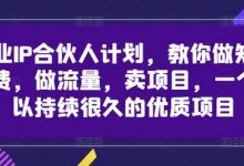 创业IP合伙人计划，教你做知识付费，做流量，卖项目，一个可以持续很久的优质项目-蜗牛学社