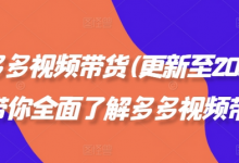 拼多多视频带货(更新至)，带你全面了解多多视频带货-蜗牛学社