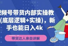 视频号带货内部实操教学(底层逻辑+实操)，新手也能日入4k-蜗牛学社