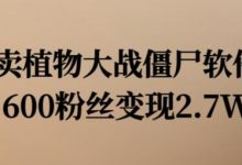 卖植物大战僵尸软件，600粉丝变现2.7W-蜗牛学社