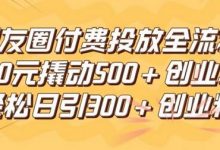 朋友圈高效付费投放全流程，100元撬动500+创业粉，日引流300加精准创业粉-蜗牛学社