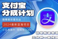 蓝海项目,支付宝分成计划项目,教你刷爆播放量收益,三分钟一条作品-蜗牛学社