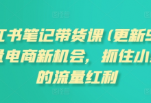 小红书笔记带货课(更新9月)流量电商新机会，抓住小红书的流量红利-蜗牛学社