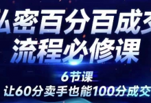 私密百分百成交流程线上训练营，绝对成交，让60分卖手也能100分成交-蜗牛学社