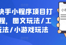 抖音快手小程序项目打造课程，图文玩法/工具玩法/小游戏玩法-蜗牛学社