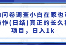 国内问卷调查小白在家也可批量操作(日结)真正的长久稳定项目,日入1k-蜗牛学社