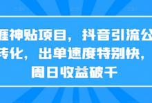 天涯神贴项目，抖音引流公众号转化，出单速度特别快，一周日收益破千-蜗牛学社