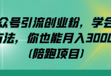 公众号引流创业粉，学会这个方法，你也能月入30000+ (陪跑项目)-蜗牛学社