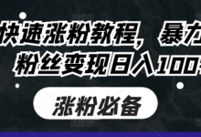 抖音快速涨粉教程，暴力涨粉，粉丝变现日入100+-蜗牛学社