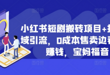 小红书短剧搬砖项目+打造私域引流，0成本售卖边看剧边赚钱，宝妈福音-蜗牛学社