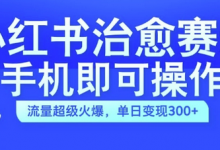 小红书治愈视频赛道，手机即可操作，流量超级火爆，单日变现300+-蜗牛学社