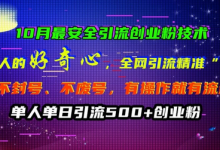 10月最安全引流创业粉技术，利用他人的好奇心全网引流精准“求带粉”不封号、不废号-蜗牛学社