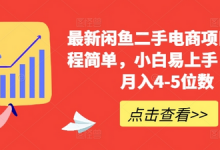 最新闲鱼二手电商项目，流程简单，小白易上手，副业月入4-5位数!-蜗牛学社