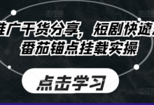 短剧推广干货分享,短剧快速涨粉及番茄锚点挂载实操-蜗牛学社