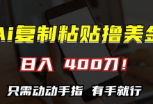 AI复制粘贴撸美金，日入400，只需动动手指，小白无脑操作-蜗牛学社