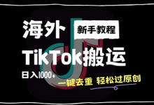 最新海外TikTok搬运玩法，一键去重轻松过原创，新手无经验也能日入1k-蜗牛学社