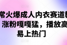非常火爆成人内衣赛道教学，​涨粉嘎嘎猛，播放高，易上热门-蜗牛学社