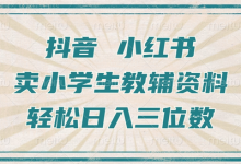 抖音小红书卖小学生教辅资料，操作简单，小白也能轻松上手，一个月利润1W+-蜗牛学社