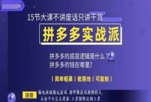 朋哥电商(拼多多实战派)，15节大课不讲废话只讲干货，简单粗暴 能落地 可复制-蜗牛学社