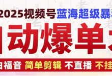 2025视频号蓝海超级暴利自动爆单术1.0 ，小白褔音 简单剪辑 不直播 不挂车-蜗牛学社