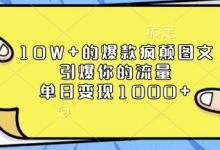 10W+的爆款疯颠图文，引爆你的流量，单日变现1k-蜗牛学社