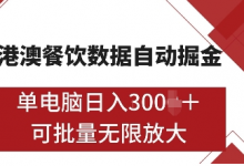 港澳餐饮数据全自动掘金，单电脑日入多张, 可矩阵批量无限操作-蜗牛学社