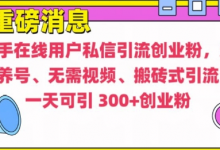 快手最新引流创业粉方法，无需养号、无需视频、搬砖式引流法-蜗牛学社