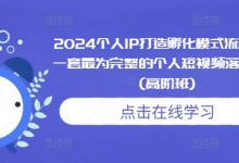 个人IP打造孵化模式流程课，一套最为完整的个人短视频落地课程(高阶班)-蜗牛学社