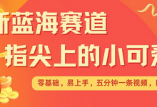最新蓝海赛道，指尖上的小可爱，几分钟一条治愈系视频，日入几张，矩阵操作收益翻倍-蜗牛学社