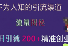 不为人知的引流渠道，流量揭秘，实测单日引流200+精准创业粉-蜗牛学社