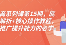 淘宝电商系列课第15期，底层逻辑解析+核心操作教程，运营、推广提升能力的必学课程+配套资料-蜗牛学社