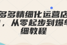 拼多多精细化运营店铺0-1，从零起步到爆单详细教程-蜗牛学社
