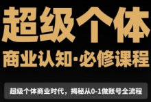 超级个体商业认知觉醒视频课，商业认知·必修课程揭秘从0-1账号全流程-蜗牛学社