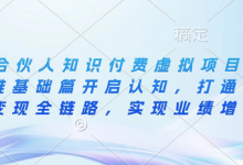 IP合伙人知识付费虚拟项目，从思维基础篇开启认知，打通商业变现全链路，实现业绩增长-蜗牛学社