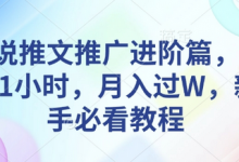 小说推文推广进阶篇，每天1小时，月入过W，新手必看教程-蜗牛学社