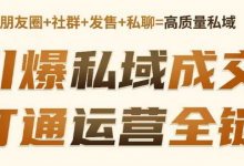 高成交私聊转化，引爆私域成交，打通运营全链-蜗牛学社