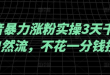 抖音暴力涨粉实操3天千粉，自然流，不花一分钱投流，实操经验分享-蜗牛学社