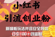 小红书引流创业粉，新模板玩法并且安全导流，日引100+创业粉-蜗牛学社
