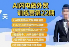 AI闪电做外贸训练营第22期：Al快速选品+小白1小时完成独立站搭建+10分钟获取200个客户等-蜗牛学社