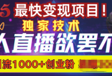 欲罢不能的无人直播引流，超暴力日引流1000+高质量精准创业粉-蜗牛学社